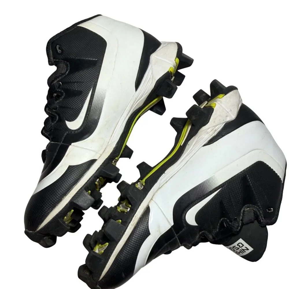 Nike Huarache 11C Youth Baseball Cleats Black White Lightweight Molded Rubber Sp - Picture 9 of 9